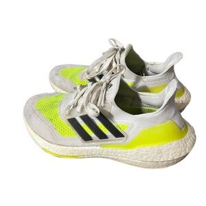 Adidas UltraBoost 21 White Solar Yellow Black Mens Size 6 Women’s Size 8 FY0377